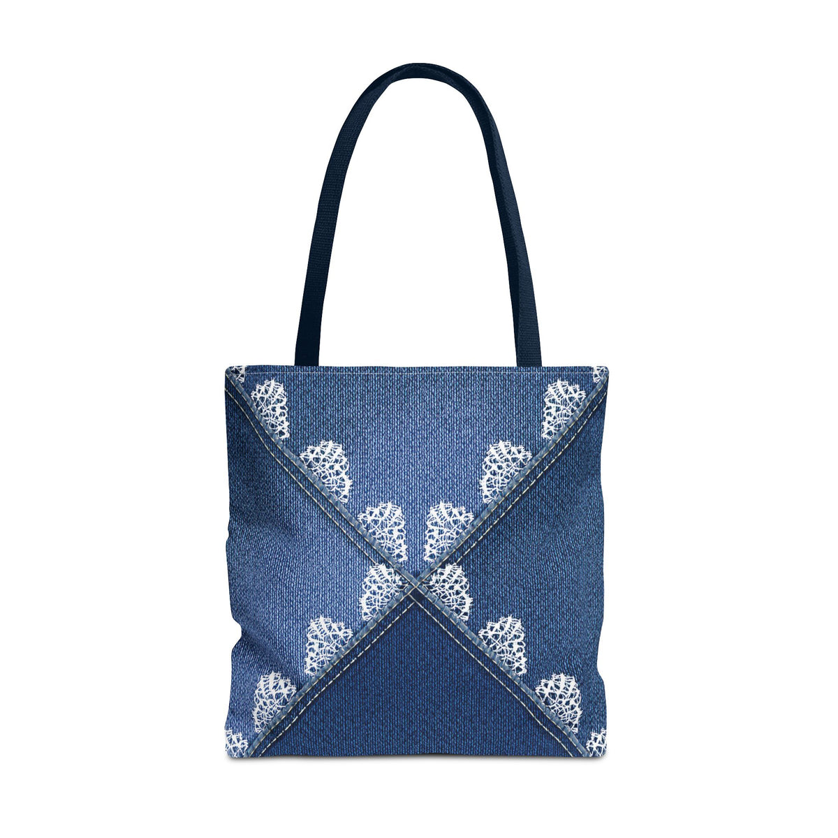 Denim Fabric Imitation Print Unisex Canvas Bag Poly Spun 3 Sizes Tote Bag 110