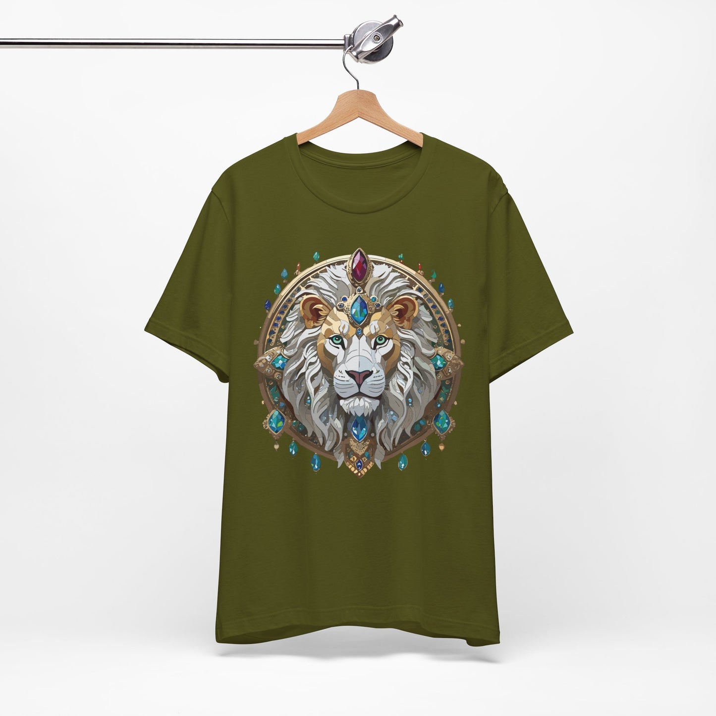 Unisex Lion Graphic Tee, Animal Shirt, Tee Shirt with Lion, Medallion T-Shirt, Animal Medallion Tees
