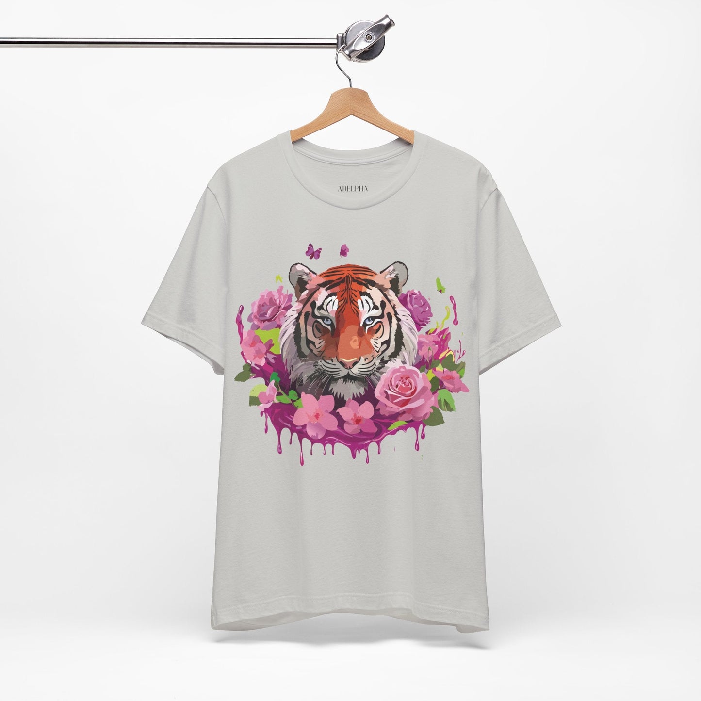 Tiger Graphic Tee Unisex Jersey Short Sleeve Art Design By Adelpha Vintage Inspired Premium