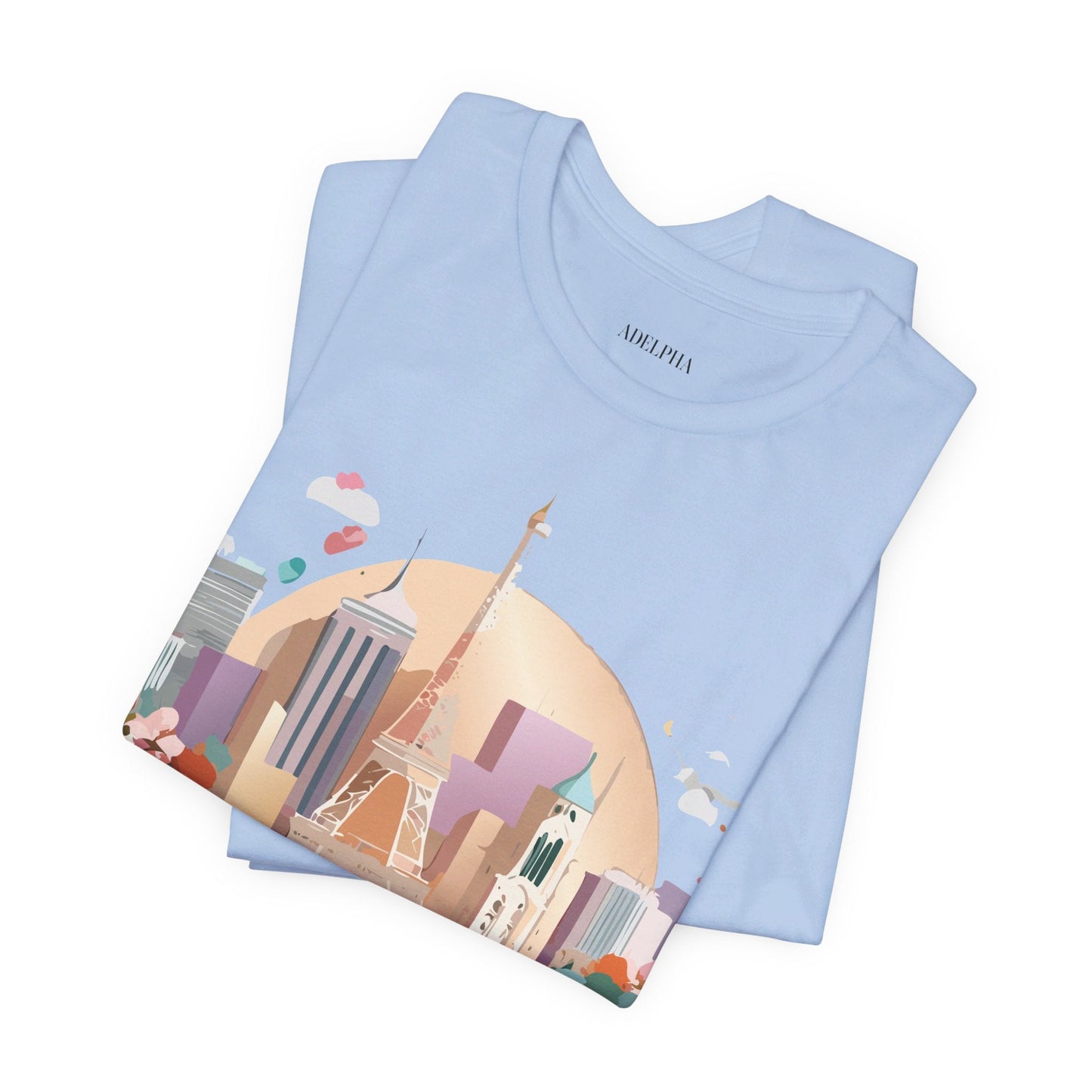 Tourist With Paris Graphic Tee Unisex Jersey Short Sleeve Art Design Vintage Inspired