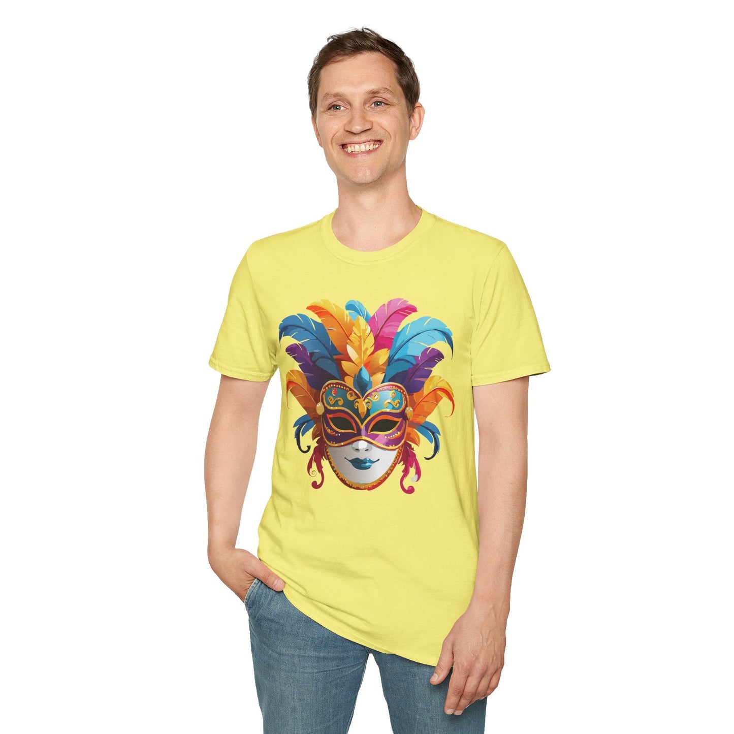 Mask Tee Shirt Unisex Masquerade Design Gildan Softstyle 64000 100 Percent Cotton