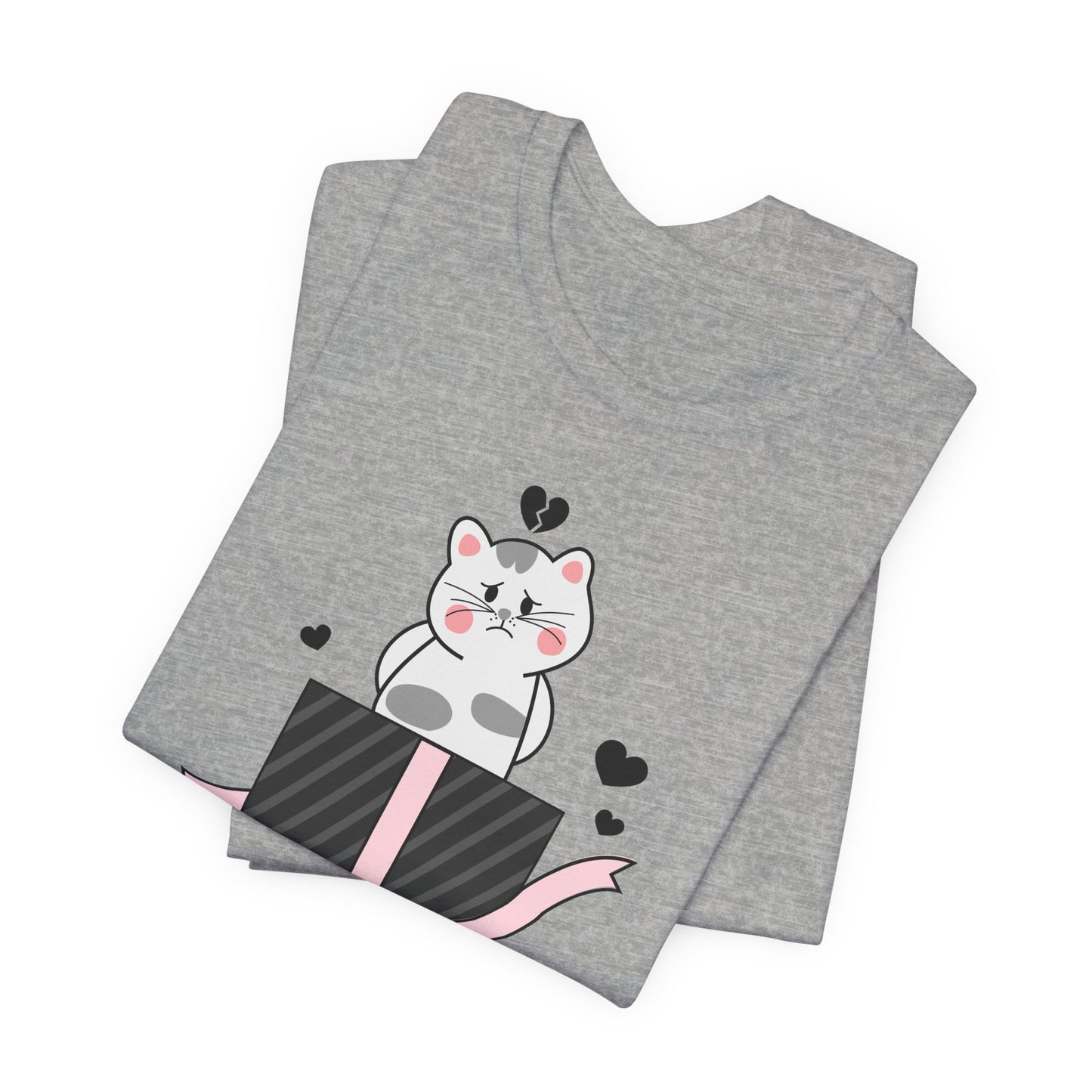 Cat Heart T-Shirt, Love T-Shirt, Tee Shirts with Animals, Valentine Day Shirt 16