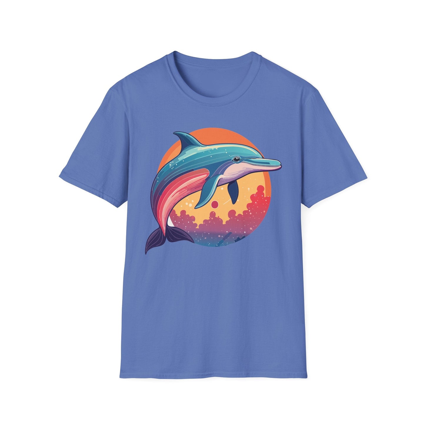 Dolphin Shirt For Unisex Adults Gildan Softstyle 64000 Ring Spun Cotton Tee Fish Tee