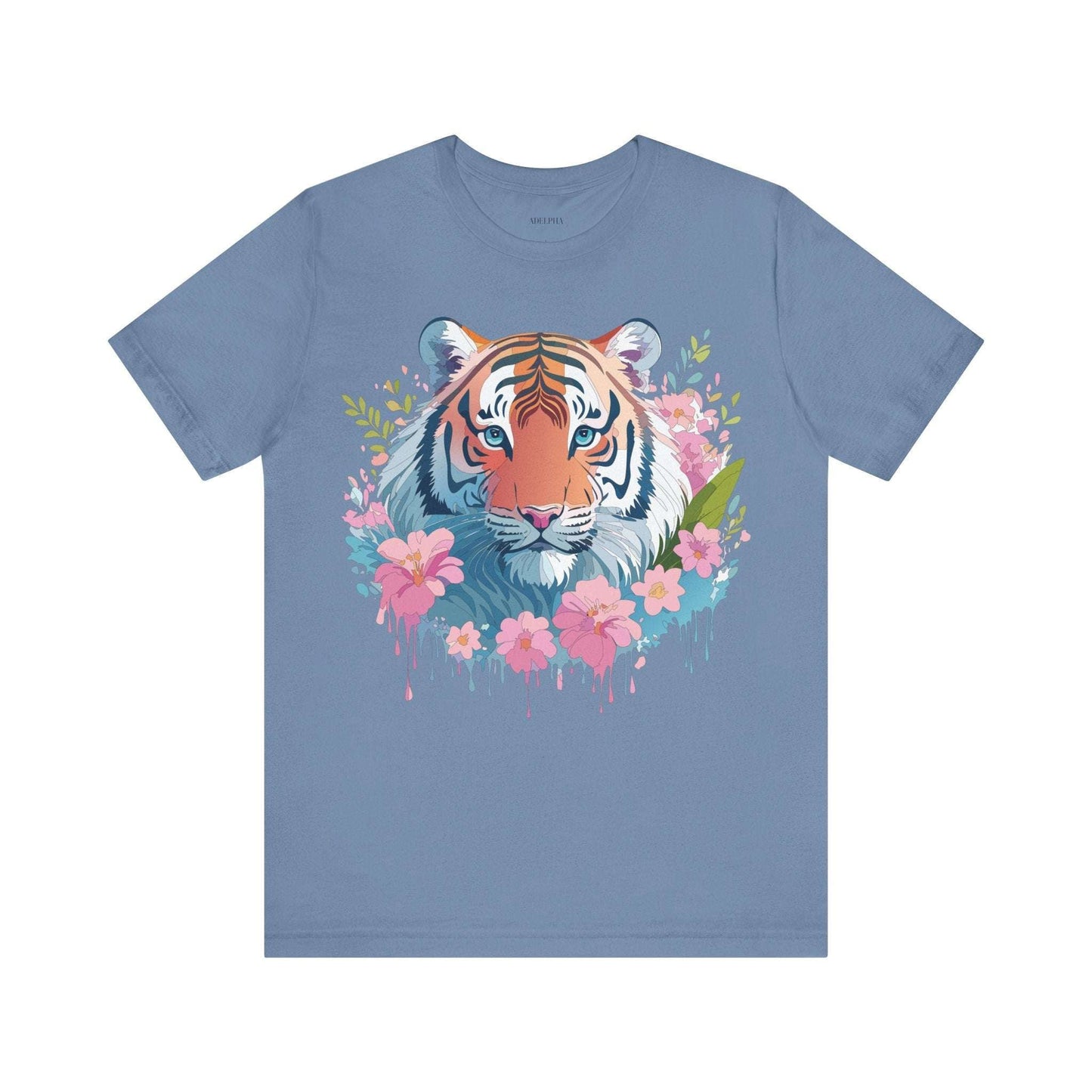 Tiger Graphic Tee Unisex Short Sleeve Jersey From Adelpha Vintage Inspired Artwork