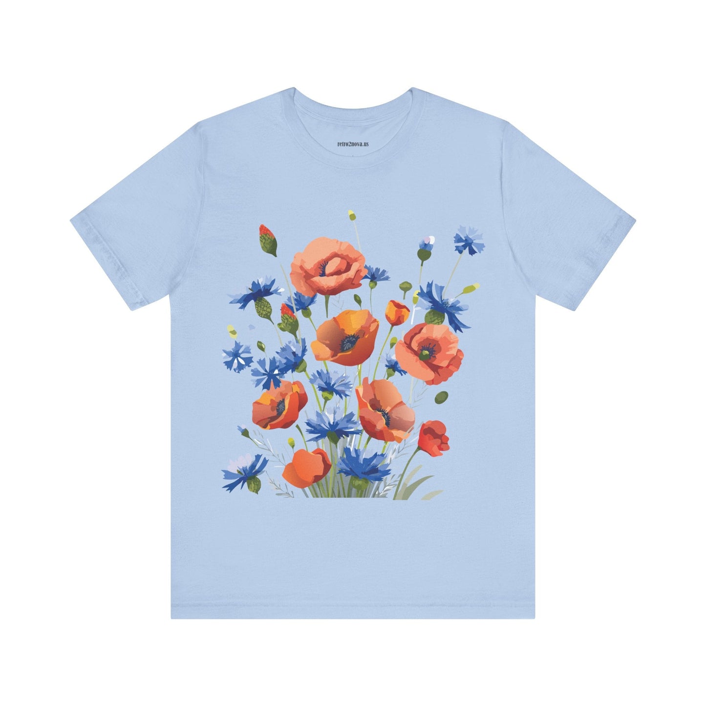 Unisex Floral Shirt Floral Print Tee Lightweight Breathable Fabric Short Sleeve Casual Wear