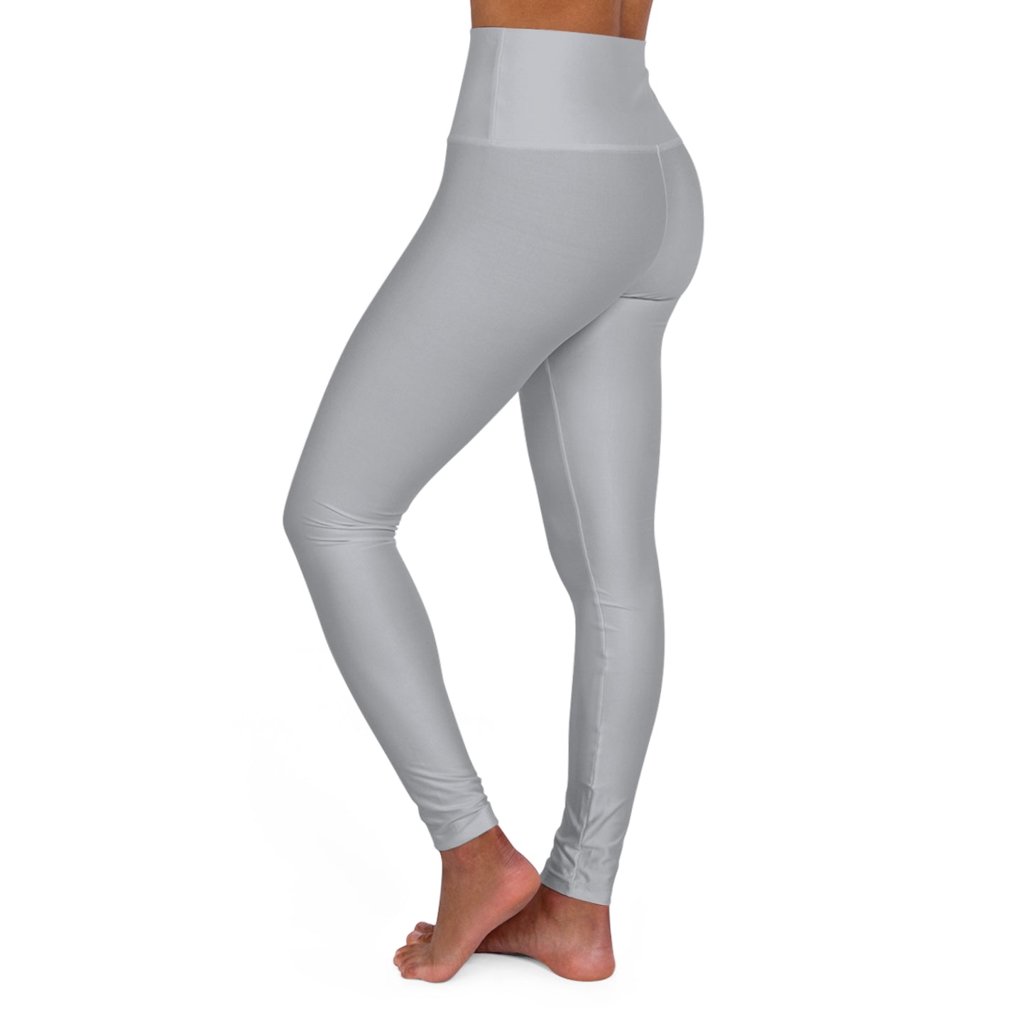 Pale Slate Grey Color High-Waist Yoga Leggings Women's Seamless Poly-Span Stretchy Pants XS-2XL