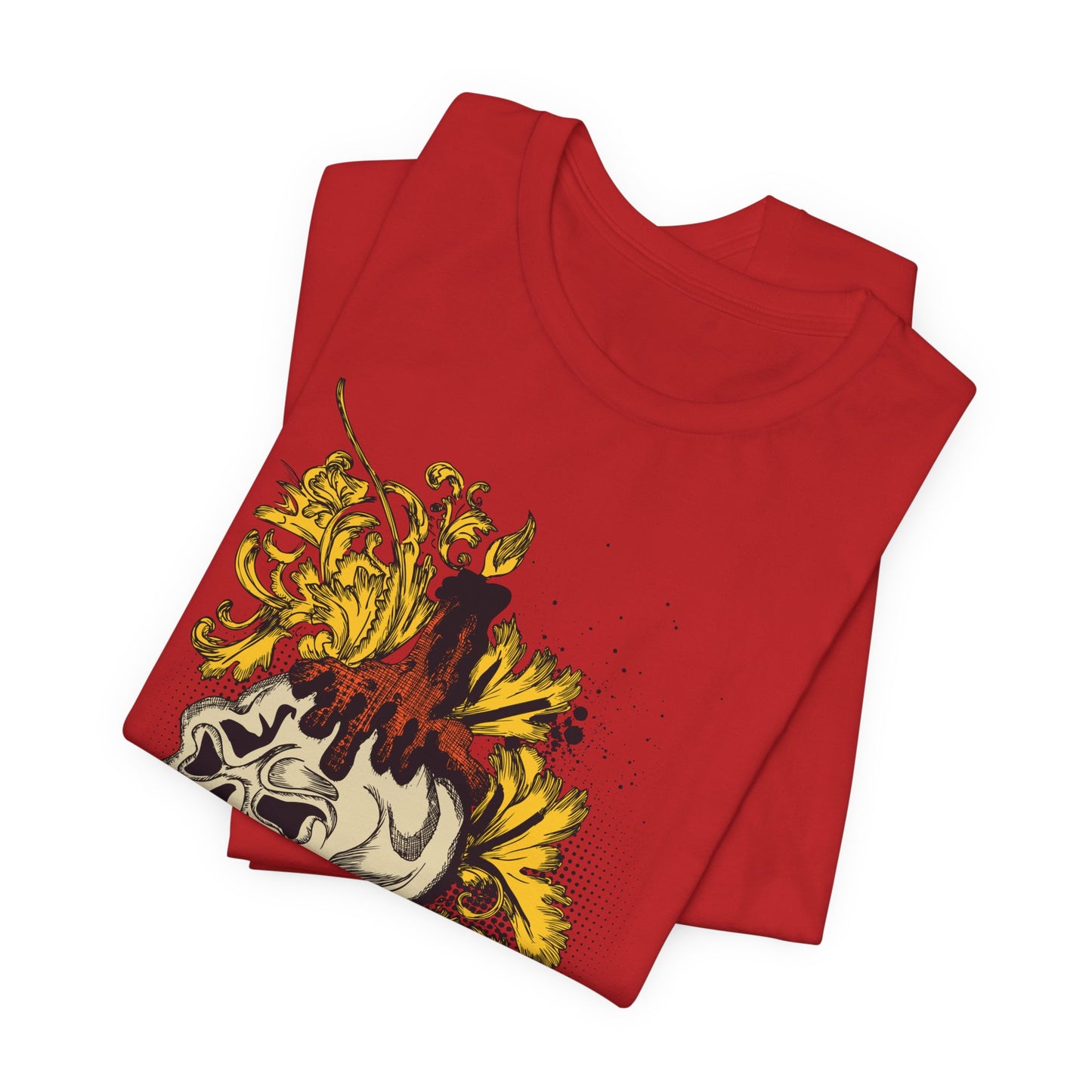 Rock Skull Graphic Design Tee, Skull Shirt, Vintage Tees, Art Design T-Shirt, Vintage Graphic Tee, Art Shirts with Skulls