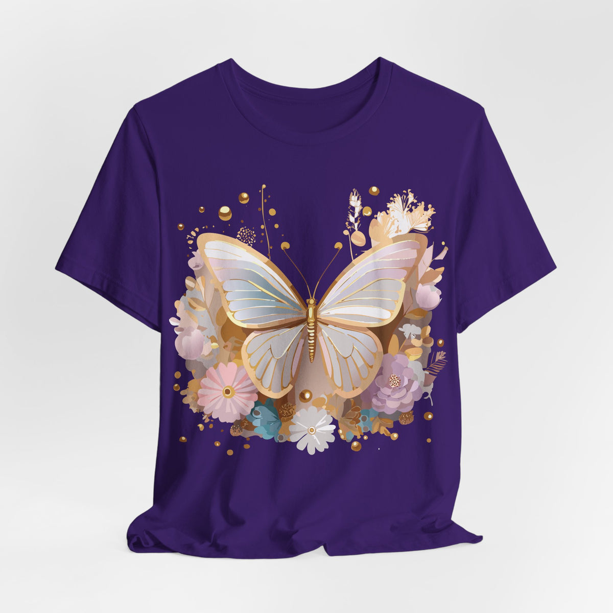 Butterfly Graphic Unisex Cotton Bella+Canvas Tee with Art Design n67