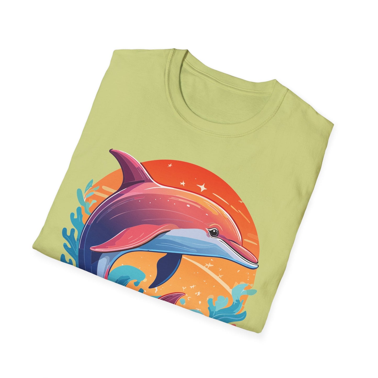 Dolphin Shirt Unisex Tee 100 Percent Ring Spun Cotton Softstyle Gildan 64000 Comfort Fit