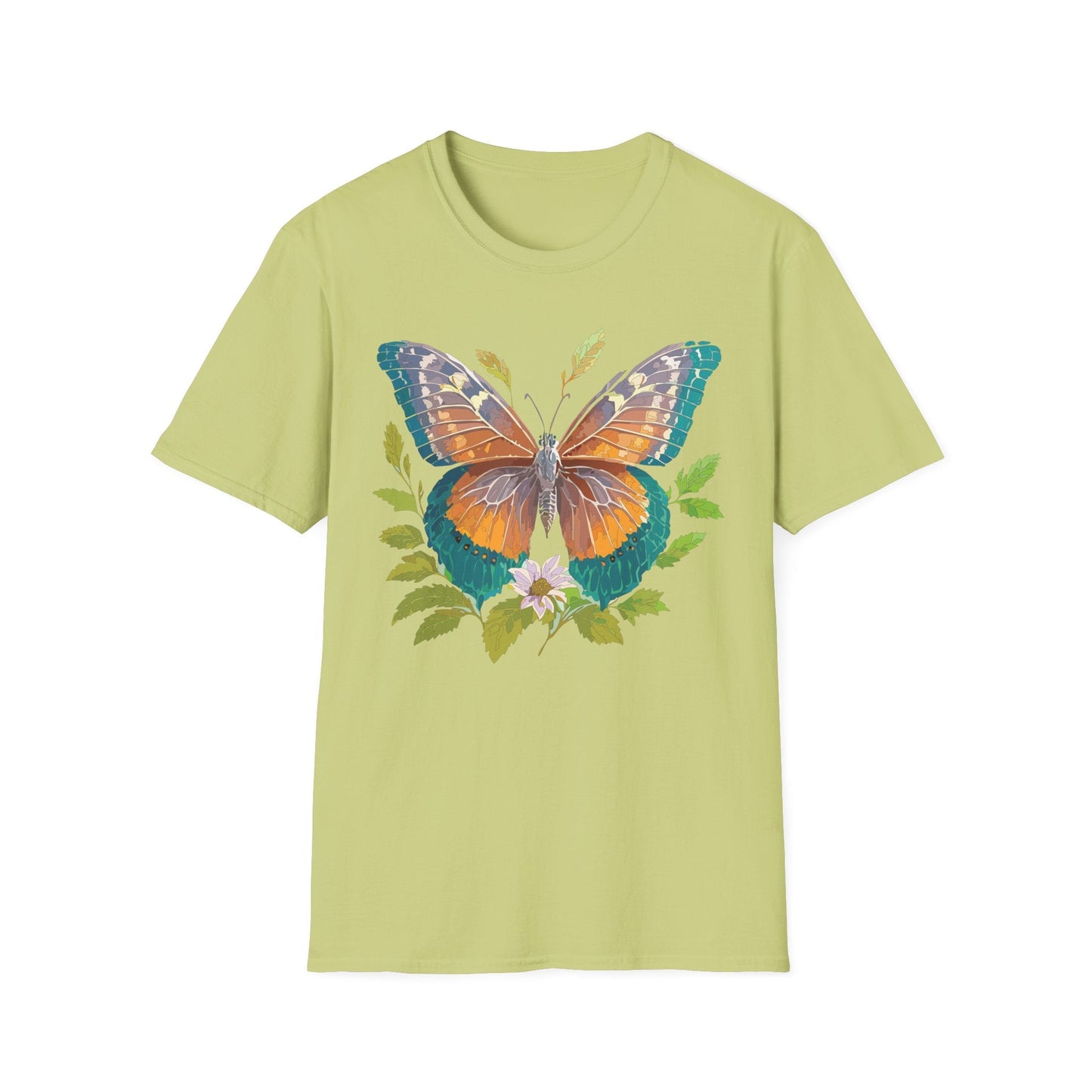 Unisex Butterfly Shirt With Monarch Design Cotton Tee Gildan 64000 Softstyle Comfort