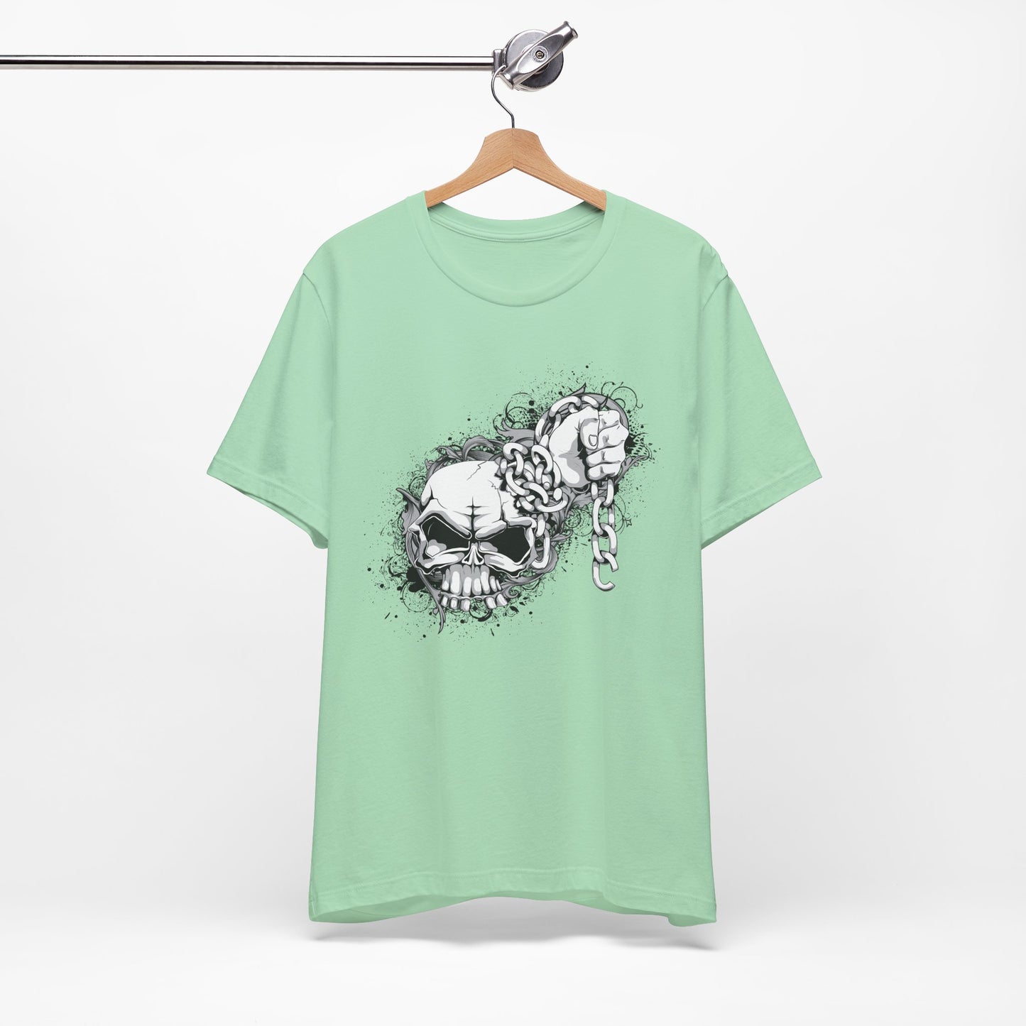 Chain Skull Graphic Design Tee, Skull Shirt, Vintage Tees, Art Design T-Shirt, Vintage Graphic Tee, Art Shirts with Skulls