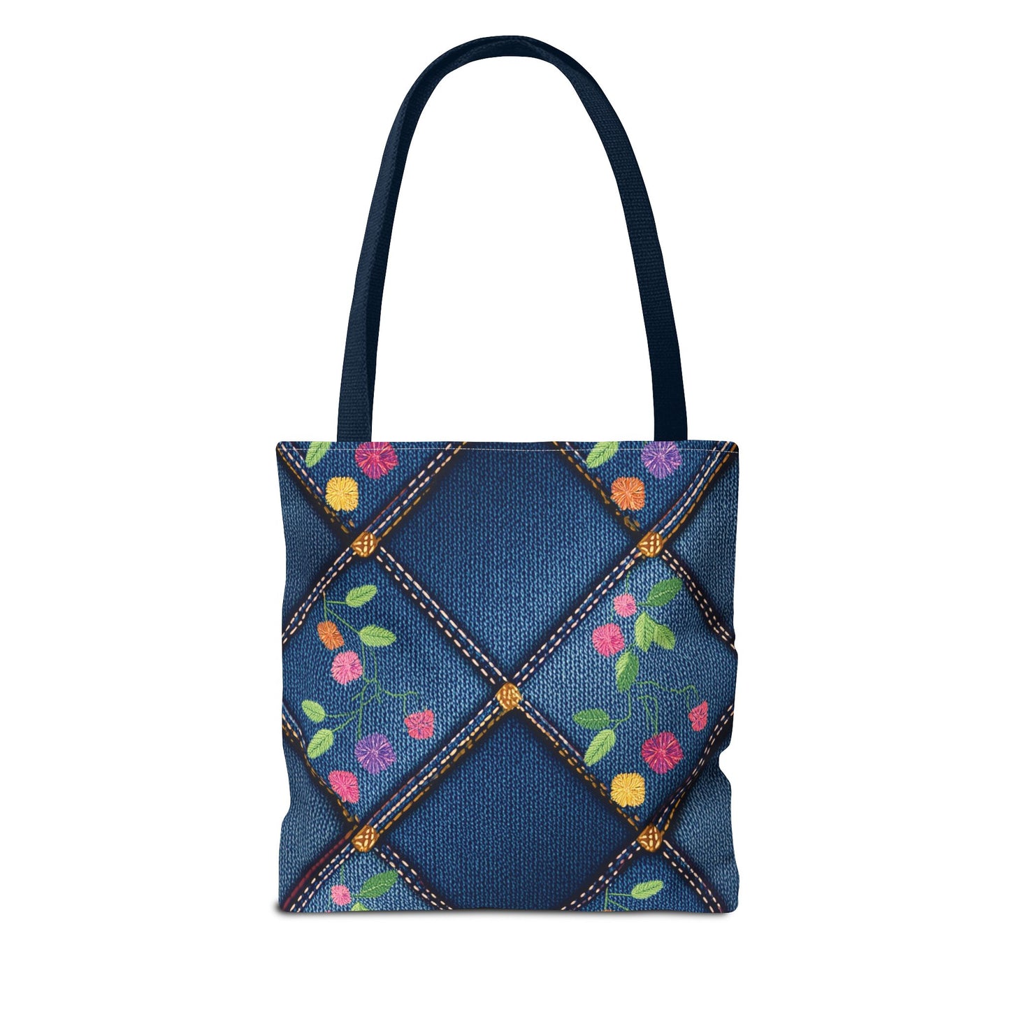 Denim Fabric Imitation Print Unisex Canvas Bag Poly Spun 3 Sizes Tote Bag 124