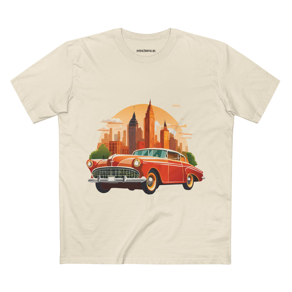 Retro Car Vintage Graphic Tee Staple Unisex 100 Cotton Tee Shirt - RC-1