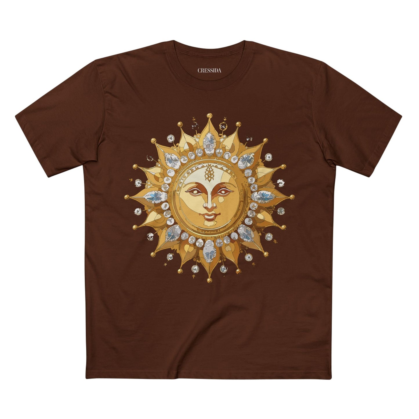 Gold Sun Graphic Unisex 100 Cotton T-Shirt with Golden Art Design 7
