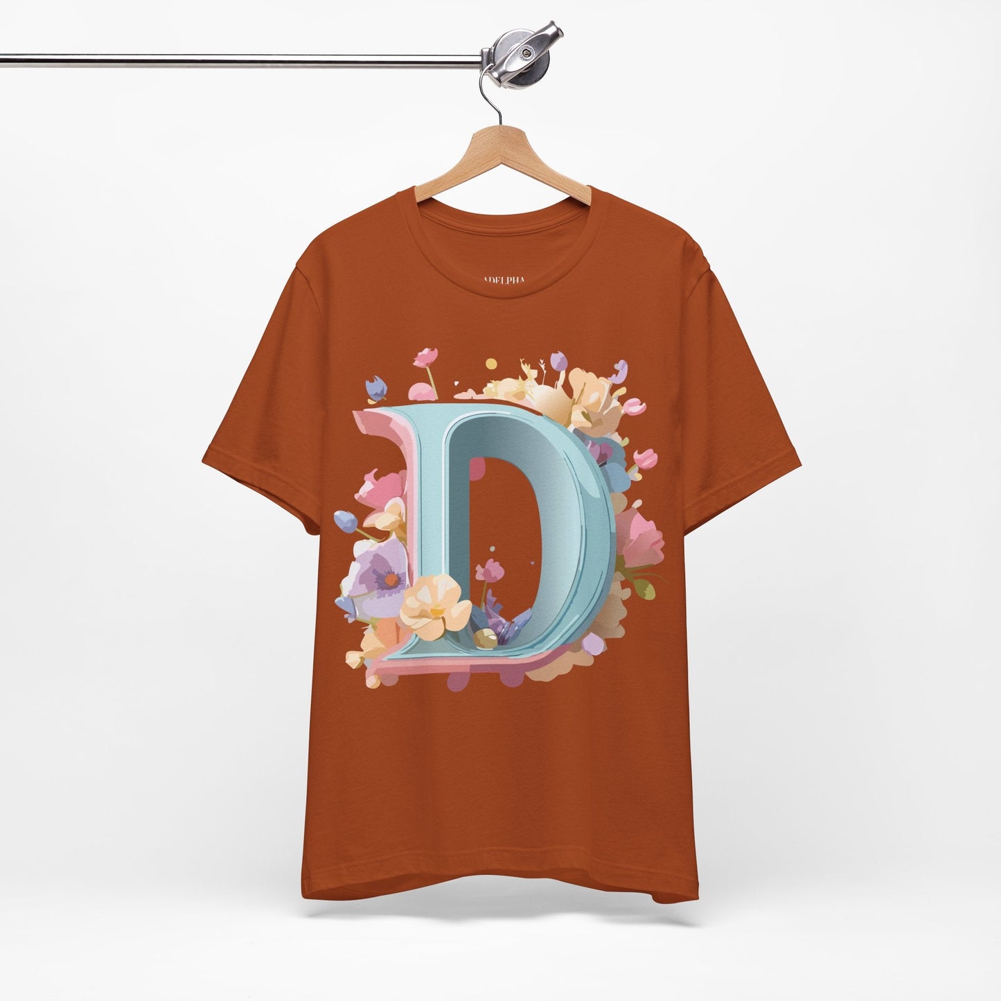 Letter D Graphic Tee Unisex Jersey Short Sleeve By Adelpha Vintage Inspired Artwork