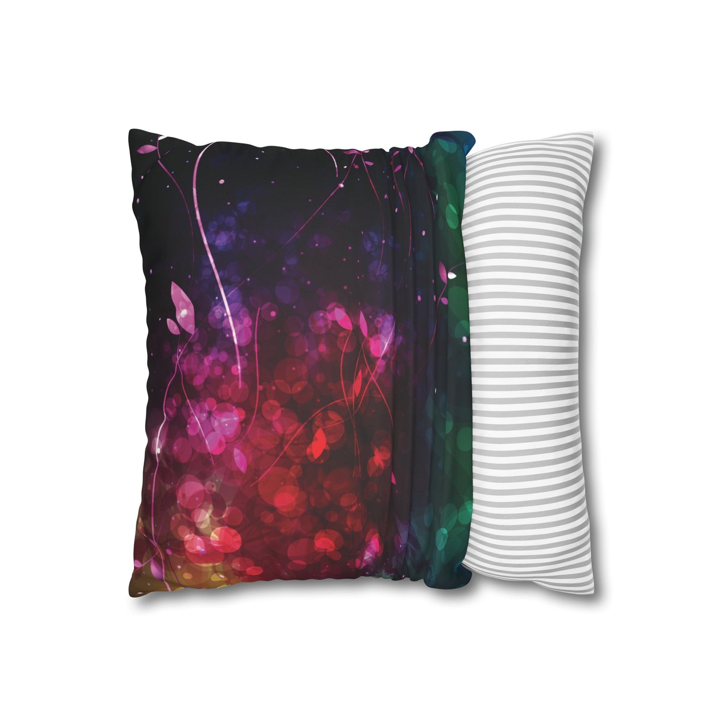 Faux Suede Pillowcase with Abstract print