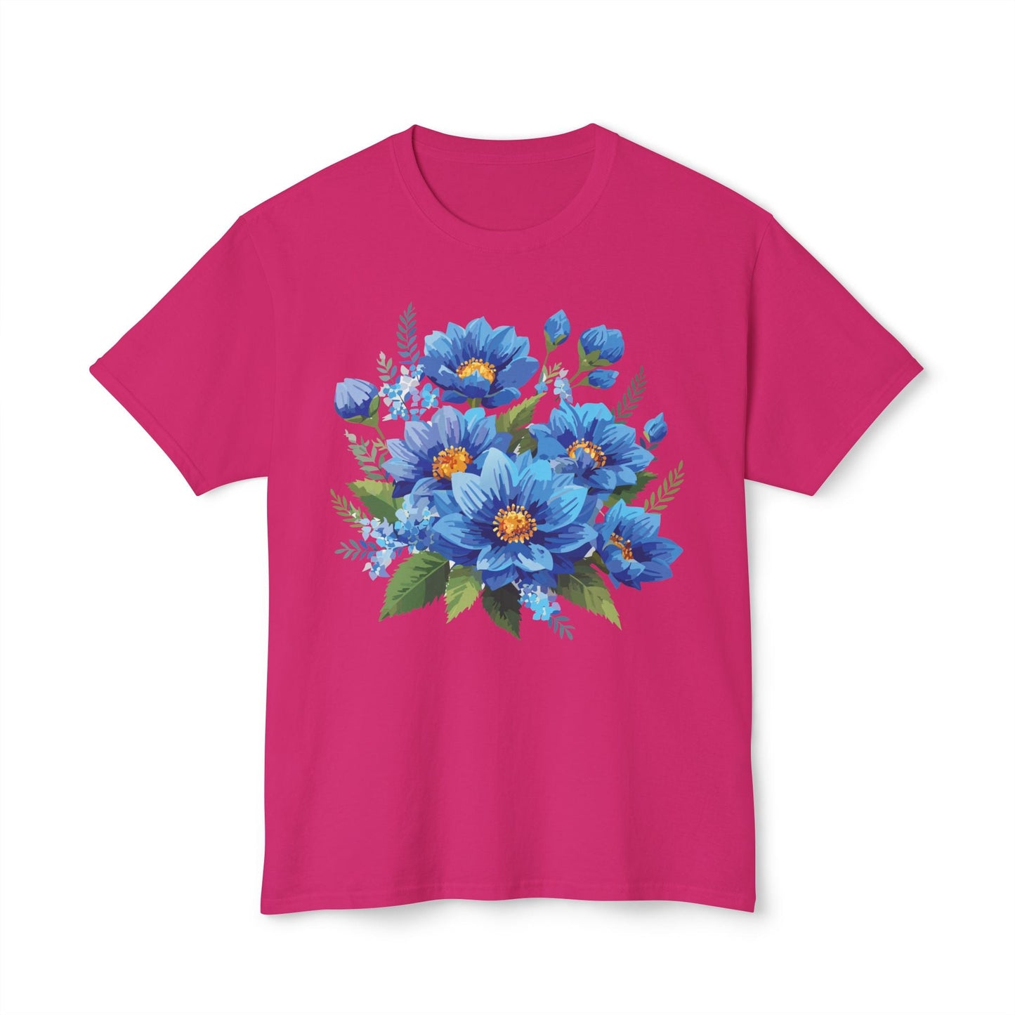 Unisex Floral T Shirt with Vintage Flower Art Print HD Cotton Tee Designed In USA