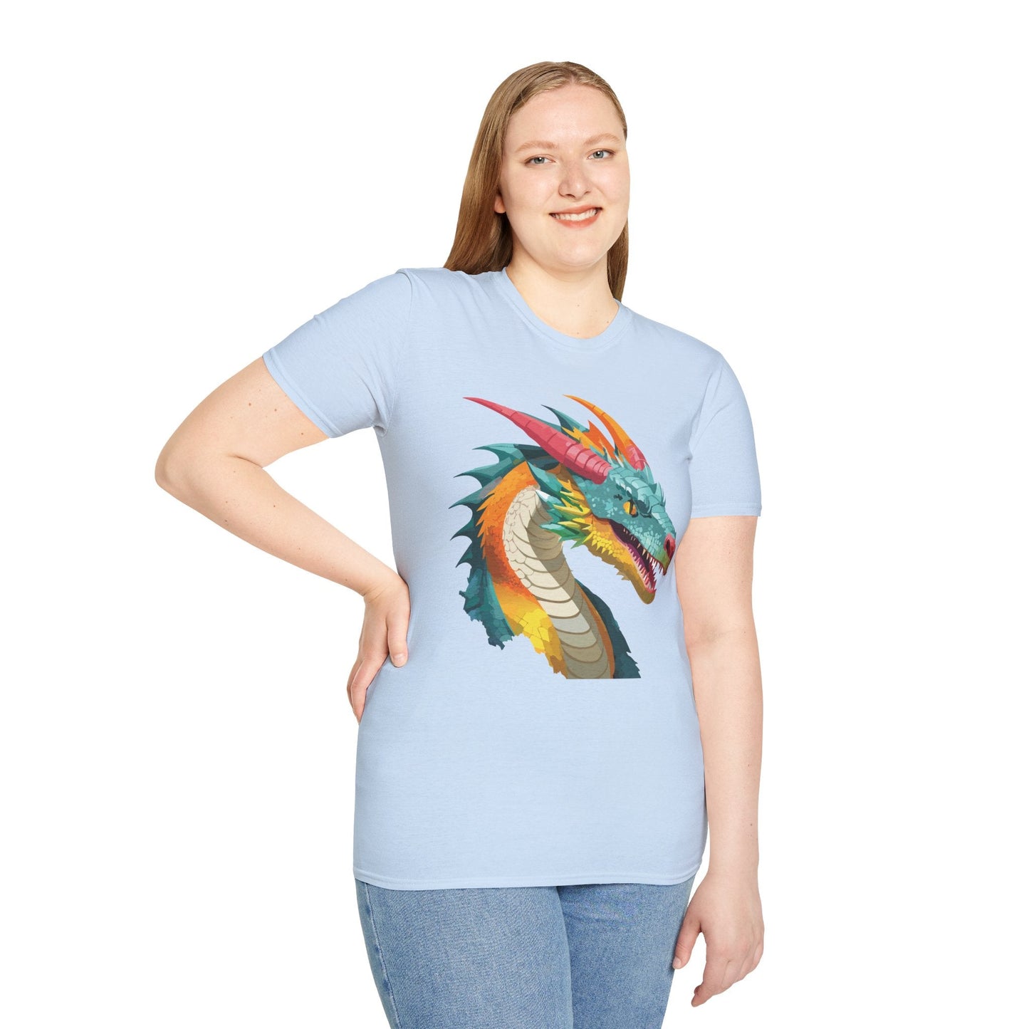 Dragon Graphic Unisex Cotton Softstyle Art Design Tee With Animals 1