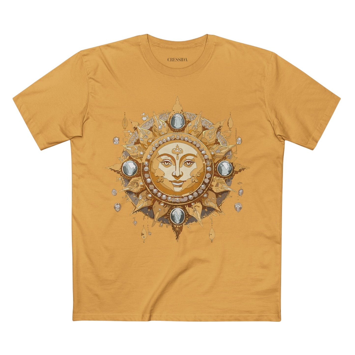 Gold Sun Graphic Unisex 100 Cotton T-Shirt with Golden Art Design 8
