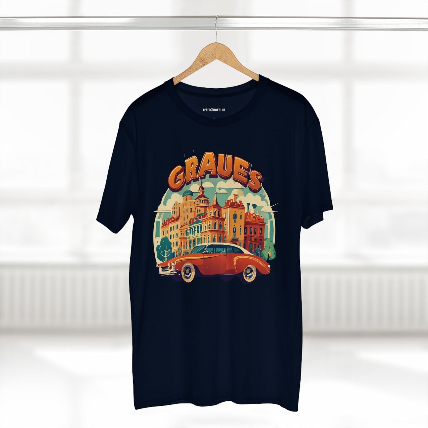 Retro Car Shirts Unisex Premium Cotton Art Tee By Retro2Nova Original Art Design Collection