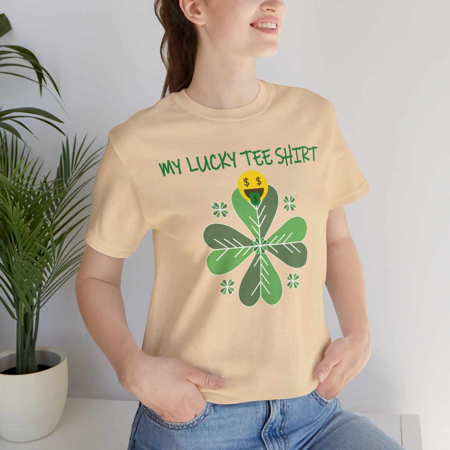 Unisex Cotton Tee Shirt with Lucky Prints