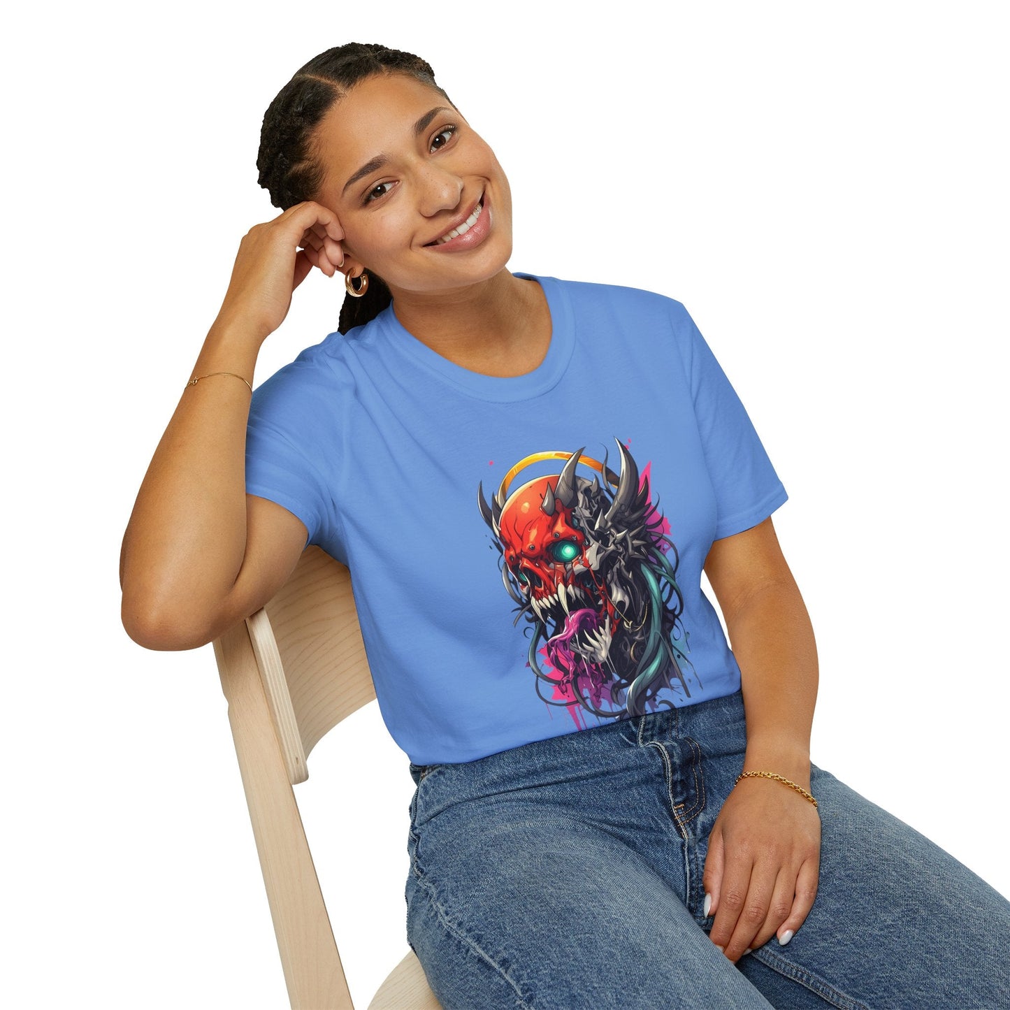 Skull Tee Shirt Unisex Skeleton Art Design Gildan Softstyle 64000 100 Percent Ring Spun Cotton