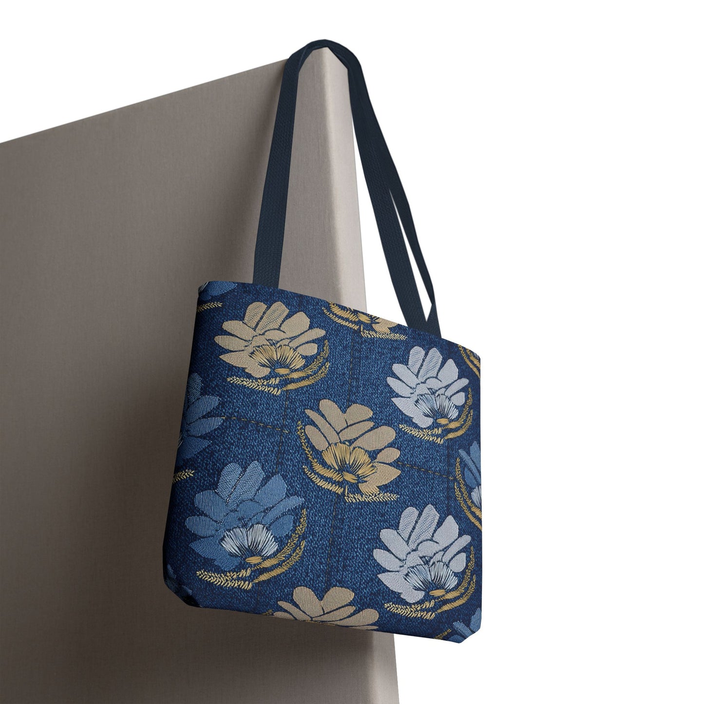 Denim Fabric Imitation Print Unisex Canvas Bag Poly Spun 3 Sizes Tote Bag 119