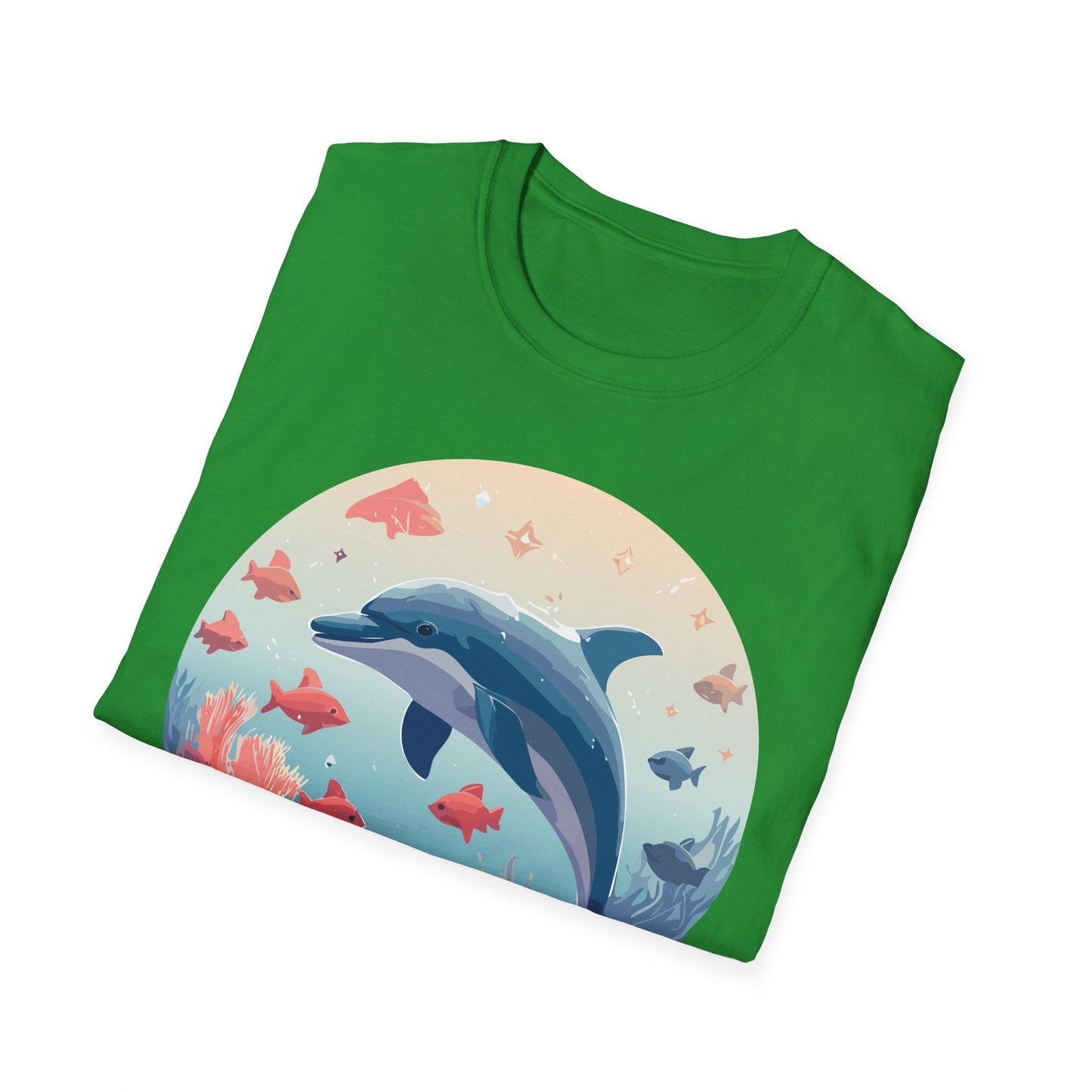 Dolphin Shirt Unisex Softstyle Tee 64000 Gildan 100 Percent Ring Spun Cotton For Everyday Comfort