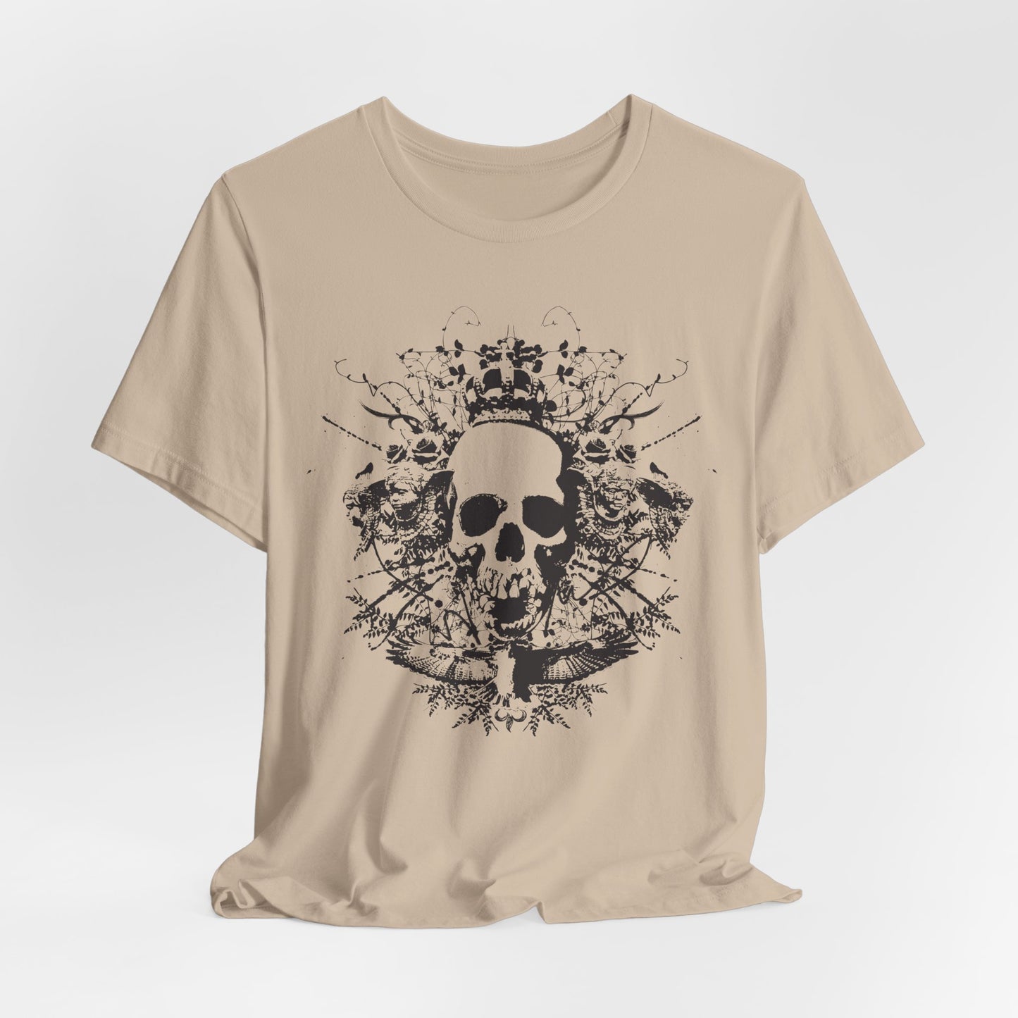 Dark Skull Graphic Design Tee, Skull Shirt, Vintage Tees, Art Design T-Shirt, Vintage Graphic Tee, Art Shirts with Skulls