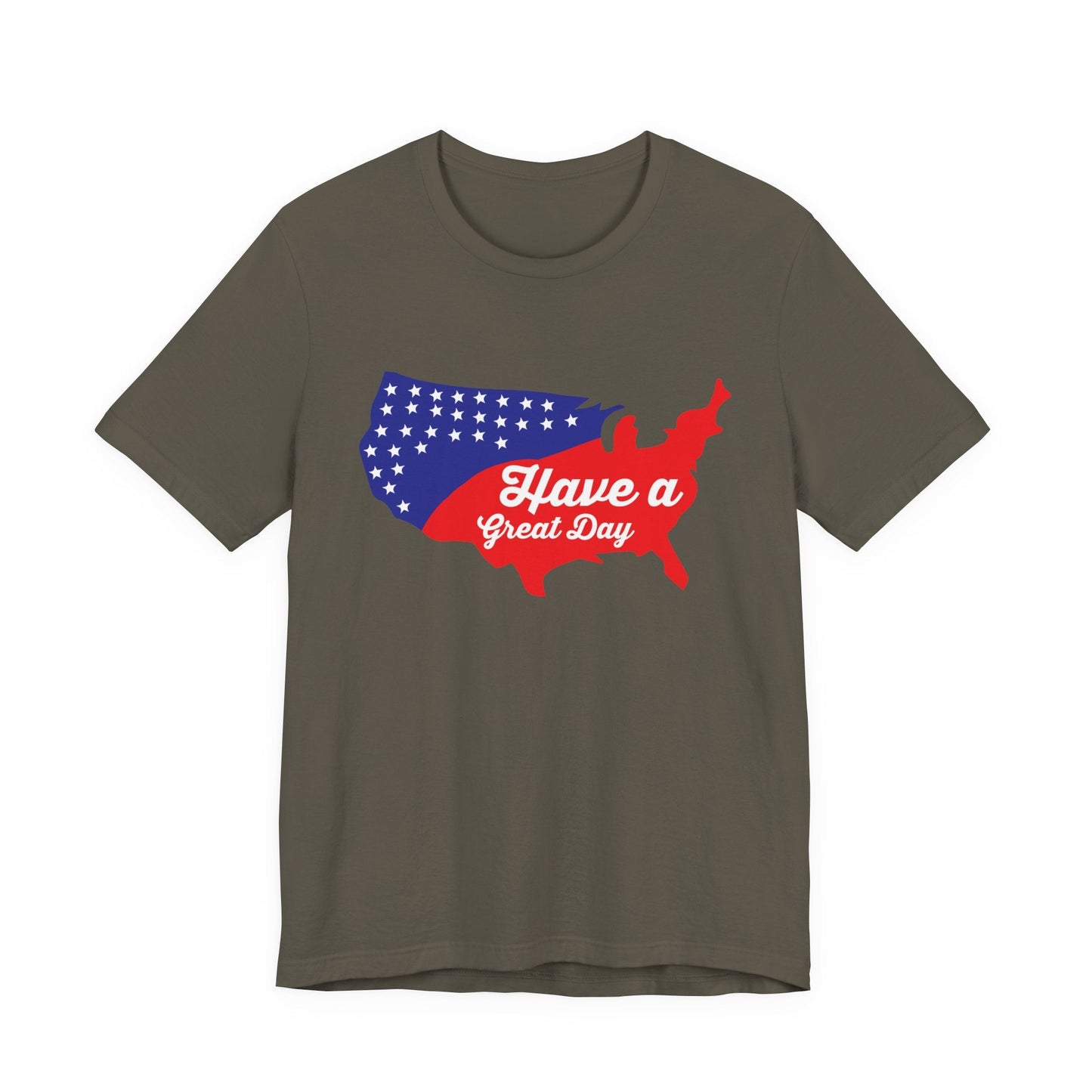 USA Map Patriotic Graphic Unisex Cotton T-Shirt 021
