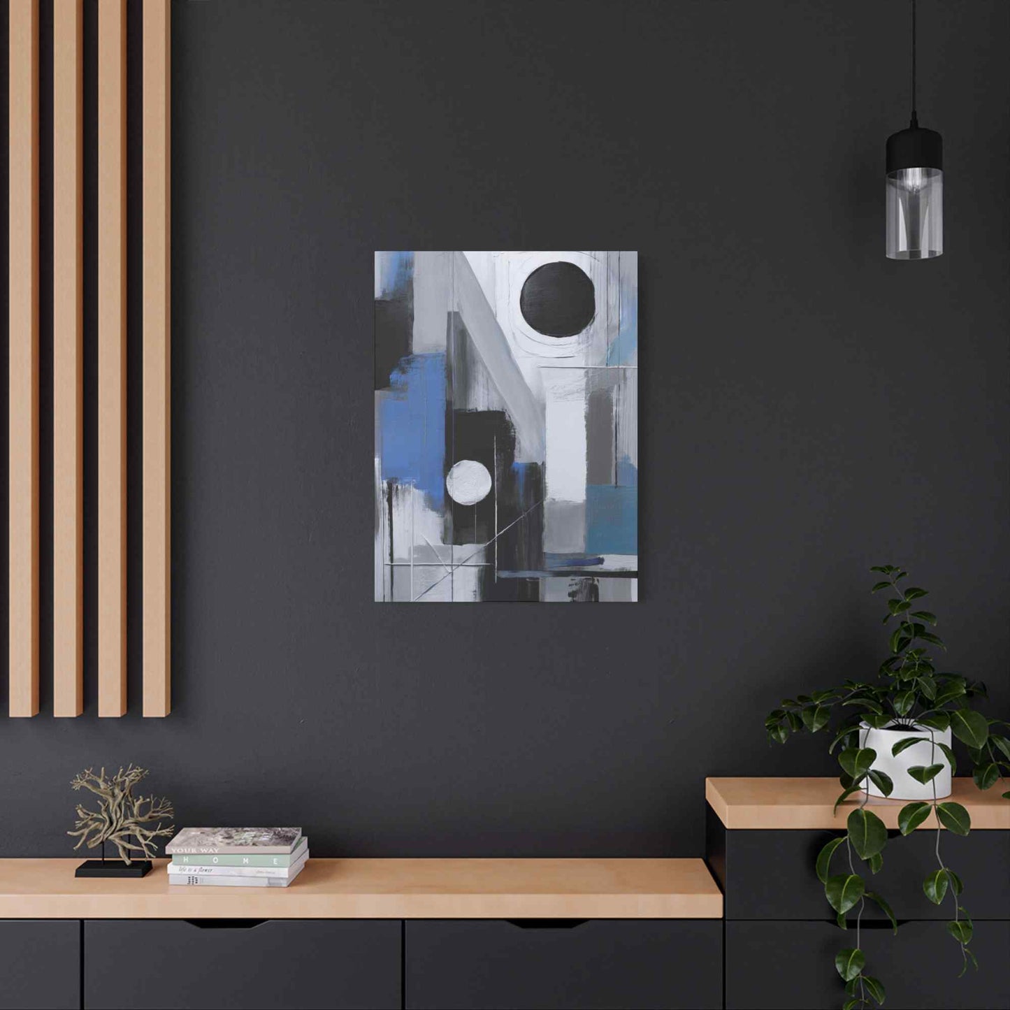 Blue Abstract Painting Print Canvas 20x24,20x30,24x30, 24x32,24x36,30x40, 32x48,36x48,40x60 Pine-Wood Inner Frame ABS-27