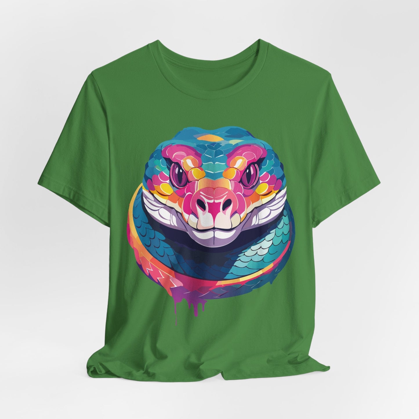 Unisex Animal Tee Shirt With Art Design, Wild Animals Short Sleeve Graphic Tee For Everyday Wear