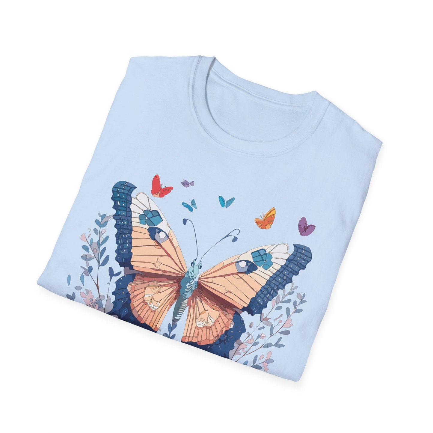 Unisex Butterfly Shirt Monarch Design Gildan Softstyle 64000 Short Sleeve Tee For Men And Women