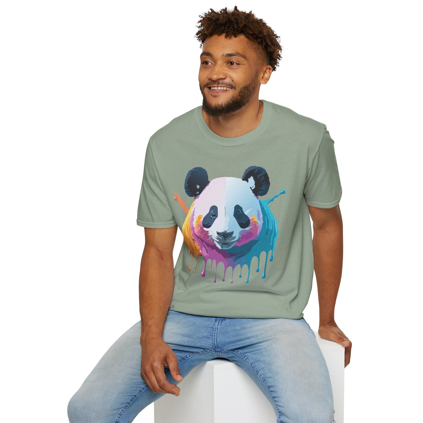 Panda Shirt Unisex T Shirt Softstyle Gildan 64000 100 Percent Ring Spun Cotton Animal Tee
