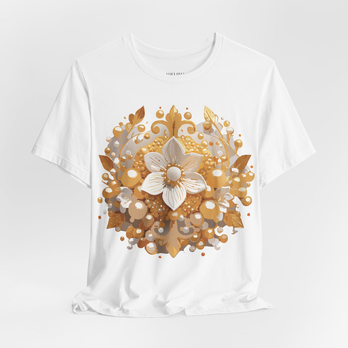 Jewelry Graphic Unisex Cotton Bella+Canvas Tee with Gemstones Art Design m39