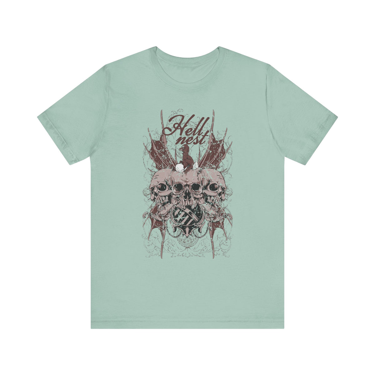 Skull Cluster graphic tee Gothic skulls grunge floral design