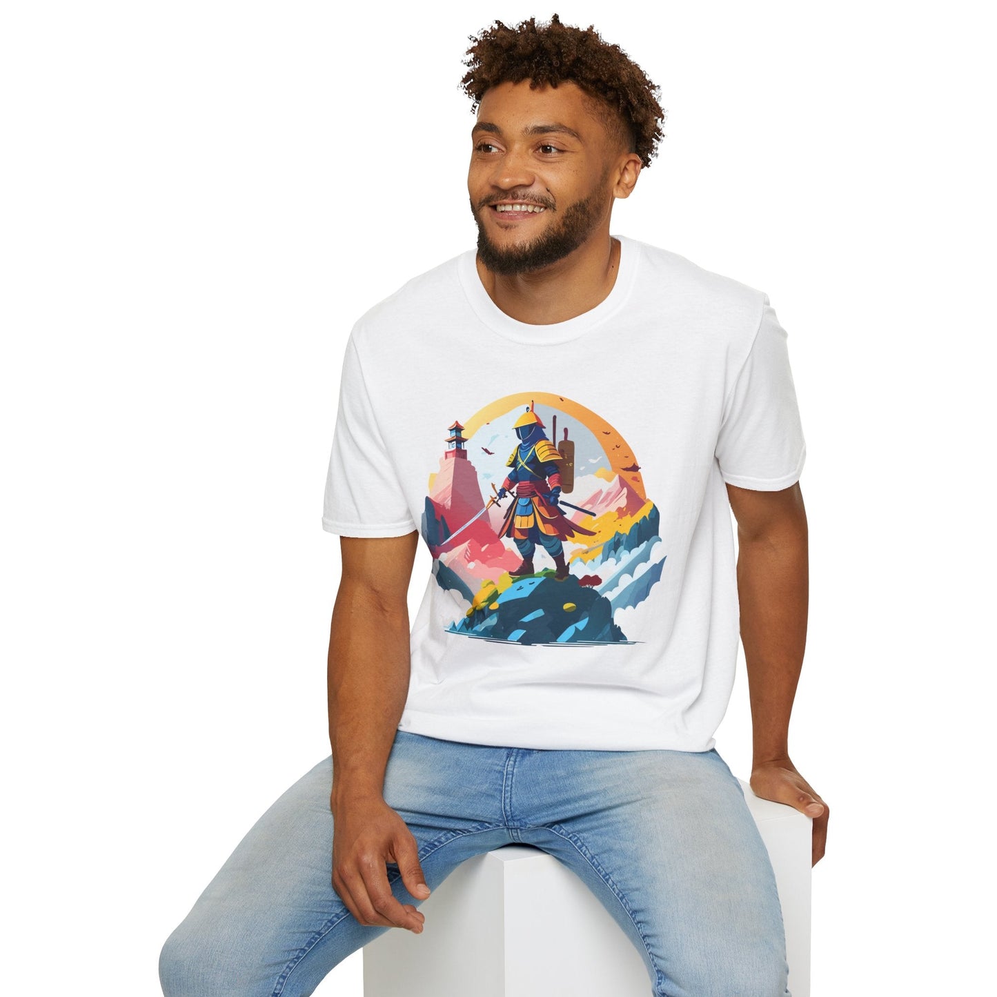Samurai Unisex T Shirt Softstyle 64000 Short Sleeve Tee 100 Percent Cotton Breathable Comfort Fit