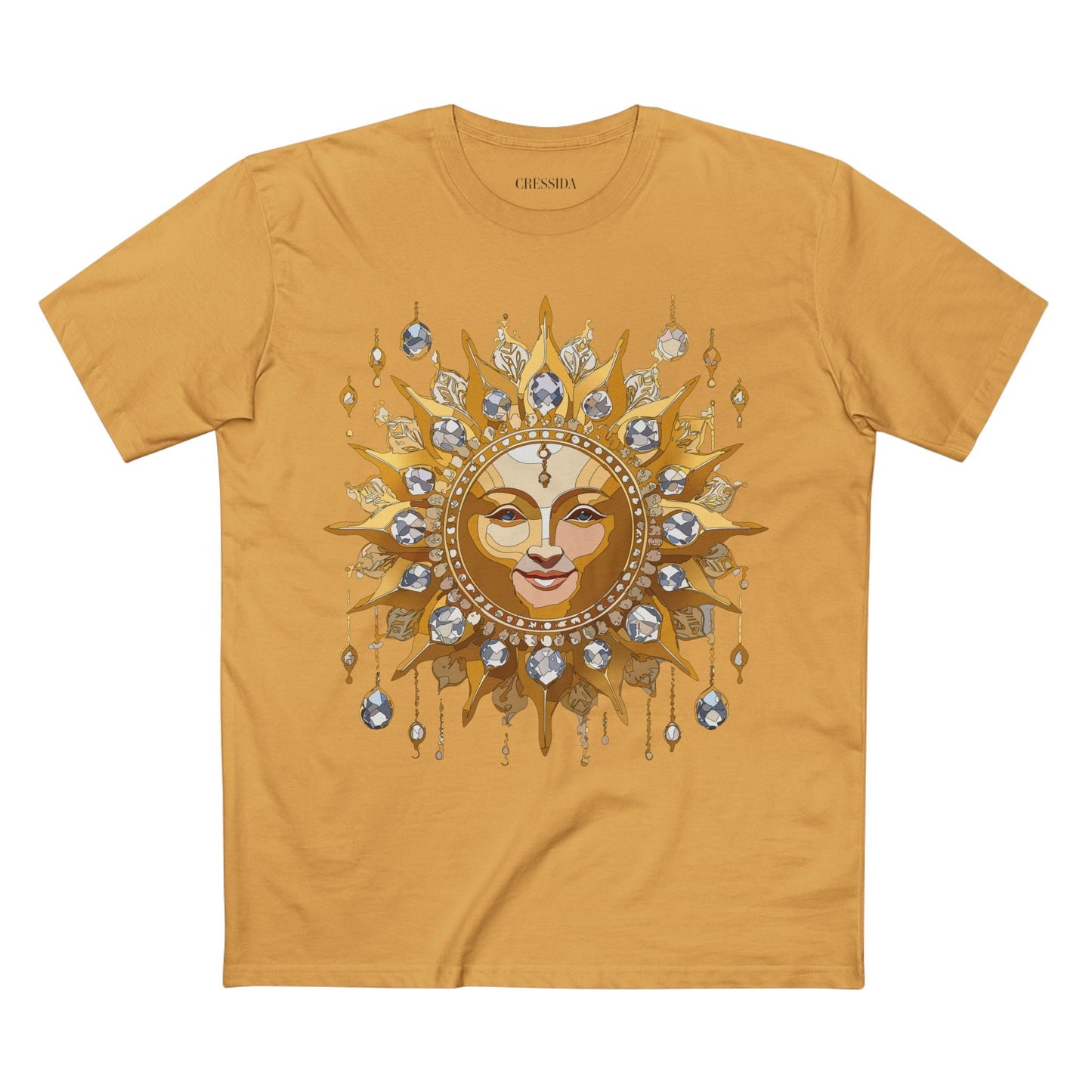 Gold Sun Graphic Unisex 100 Cotton T-Shirt with Golden Art Design 6