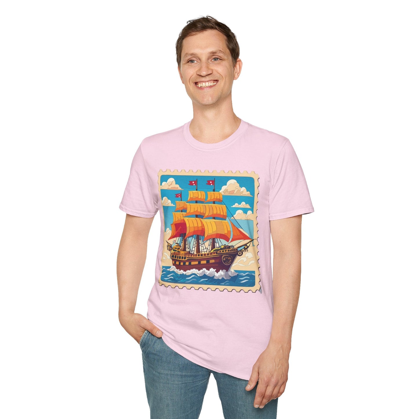 Unisex Softstyle Frigate Ship T Shirt 100 Percent Ring Spun Cotton Gildan 64000 Tee