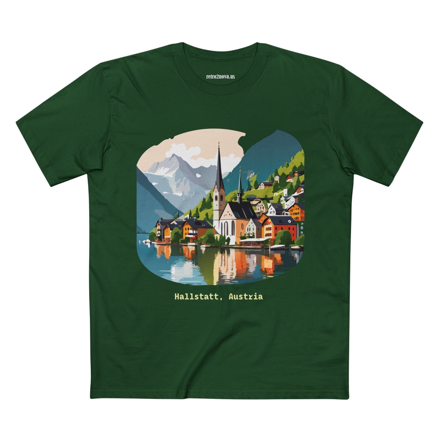 Austria Travel Shirt Unisex Premium Cotton Tee Featuring Original Art Design Retro2Nova