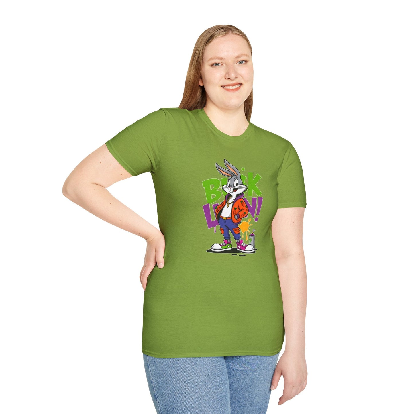 Cartoon Animal Graphic Tee Shirt Short Sleeve Unisex Animation Tee Softstyle Gildan 64000 Cotton