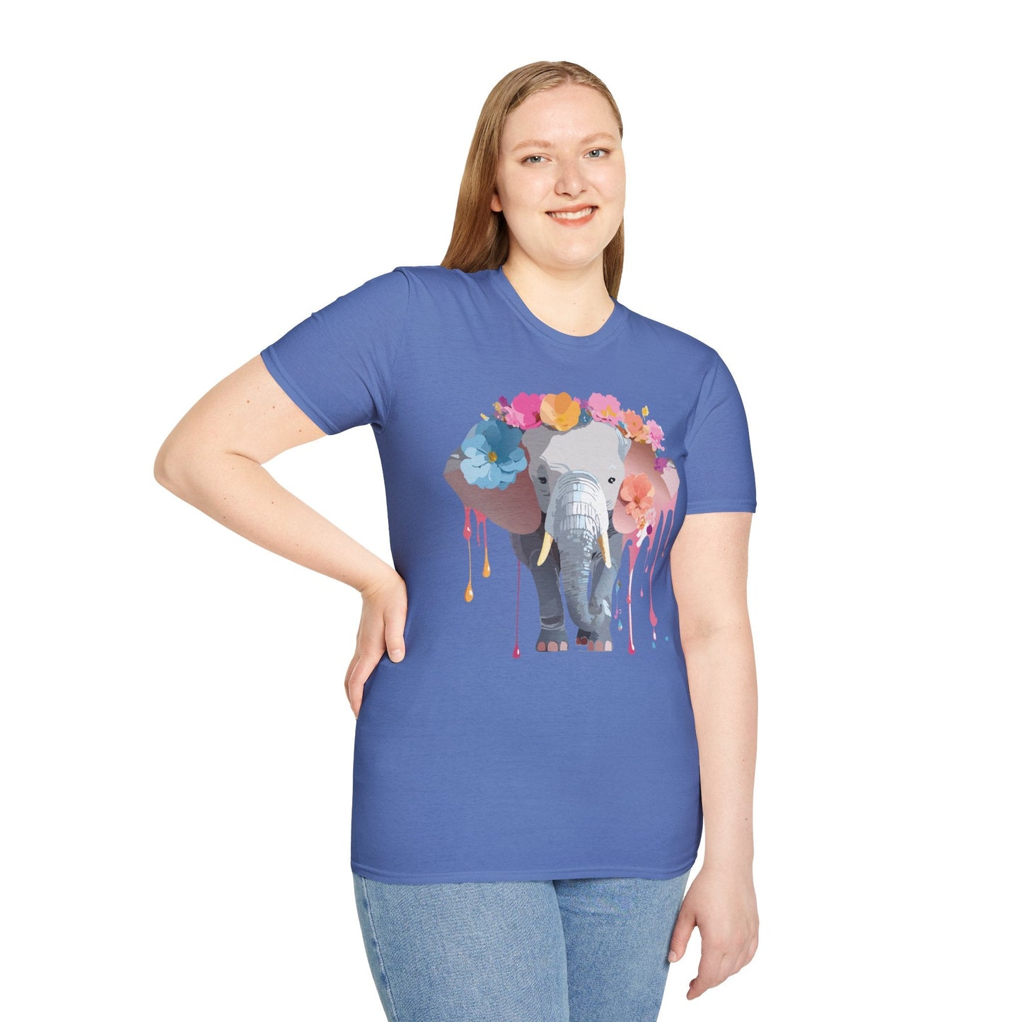 Elephant T Shirt Unisex Softstyle Gildan 64000 Elephant On T Shirt Animation Animals Tee