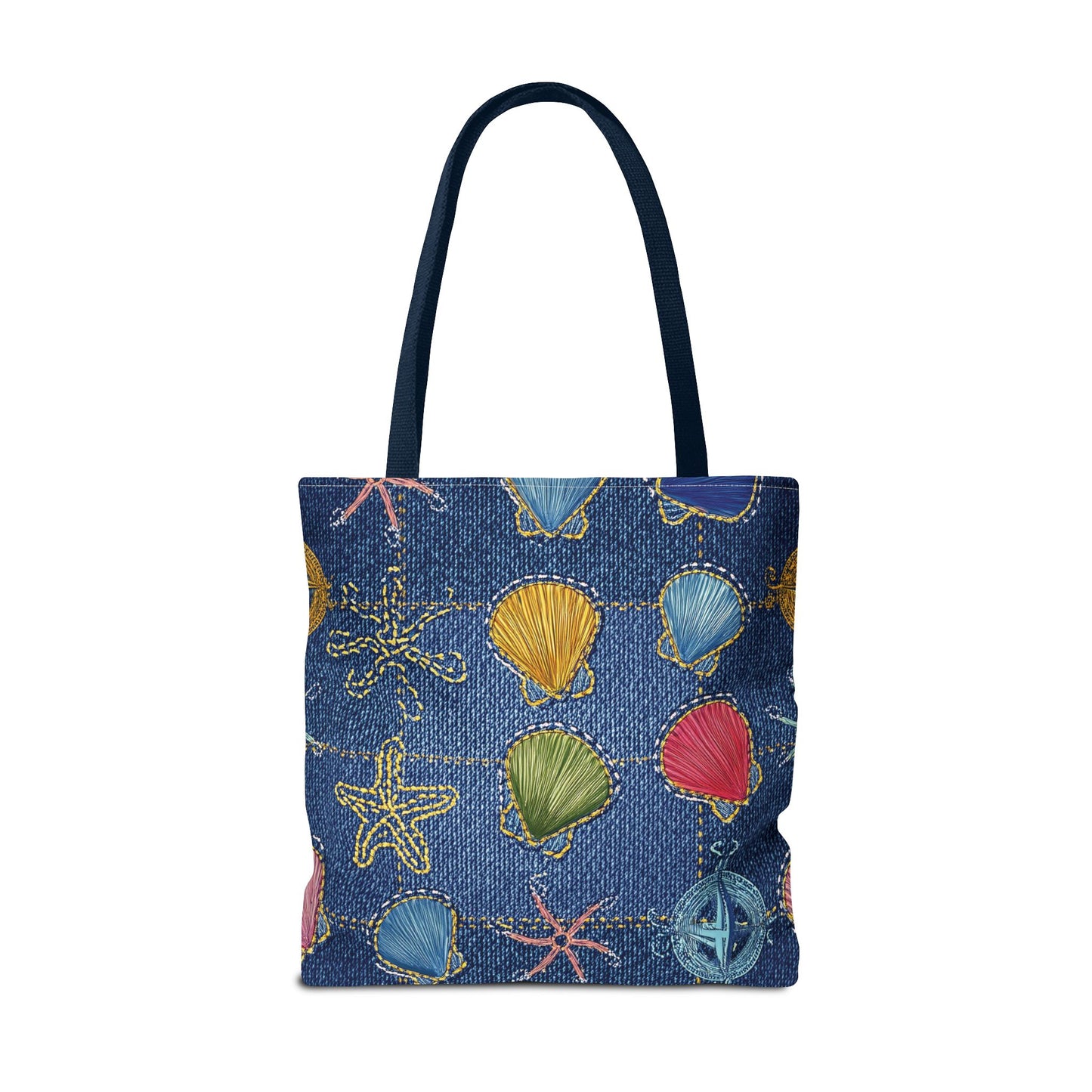 Denim Fabric Imitation Print Unisex Canvas Bag Poly Spun 3 Sizes Tote Bag 182-25