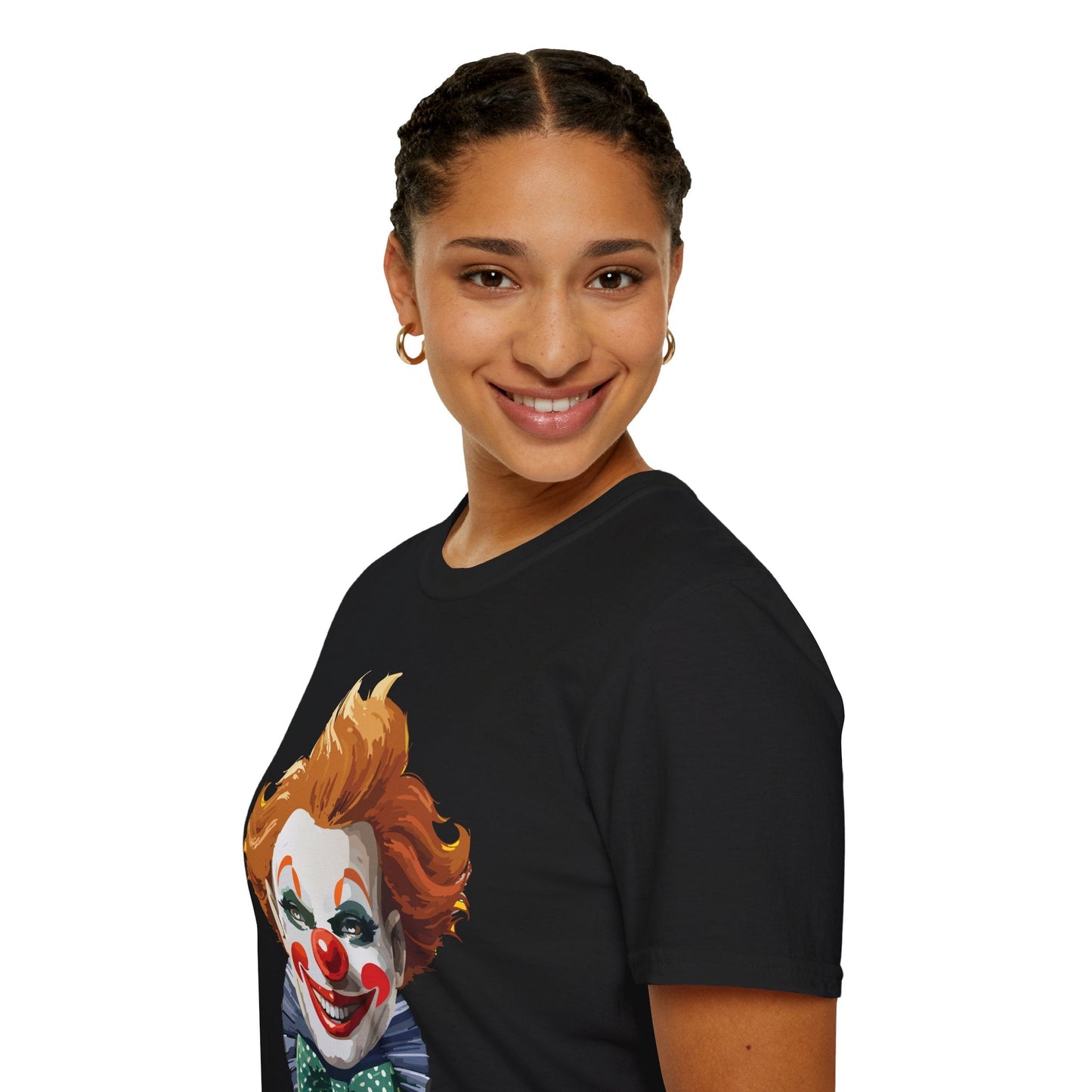 Clown Theme T Shirt Funny Man Circus Scary Man Unisex Gildan Softstyle Graphic Tee Everyday Wear