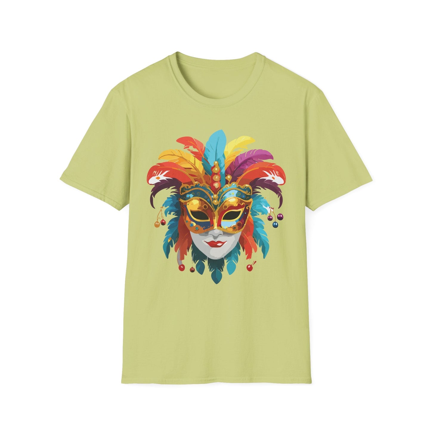 Mask Tee Shirt Unisex Masquerade Art Design Gildan Softstyle 64000 Short Sleeve Tee