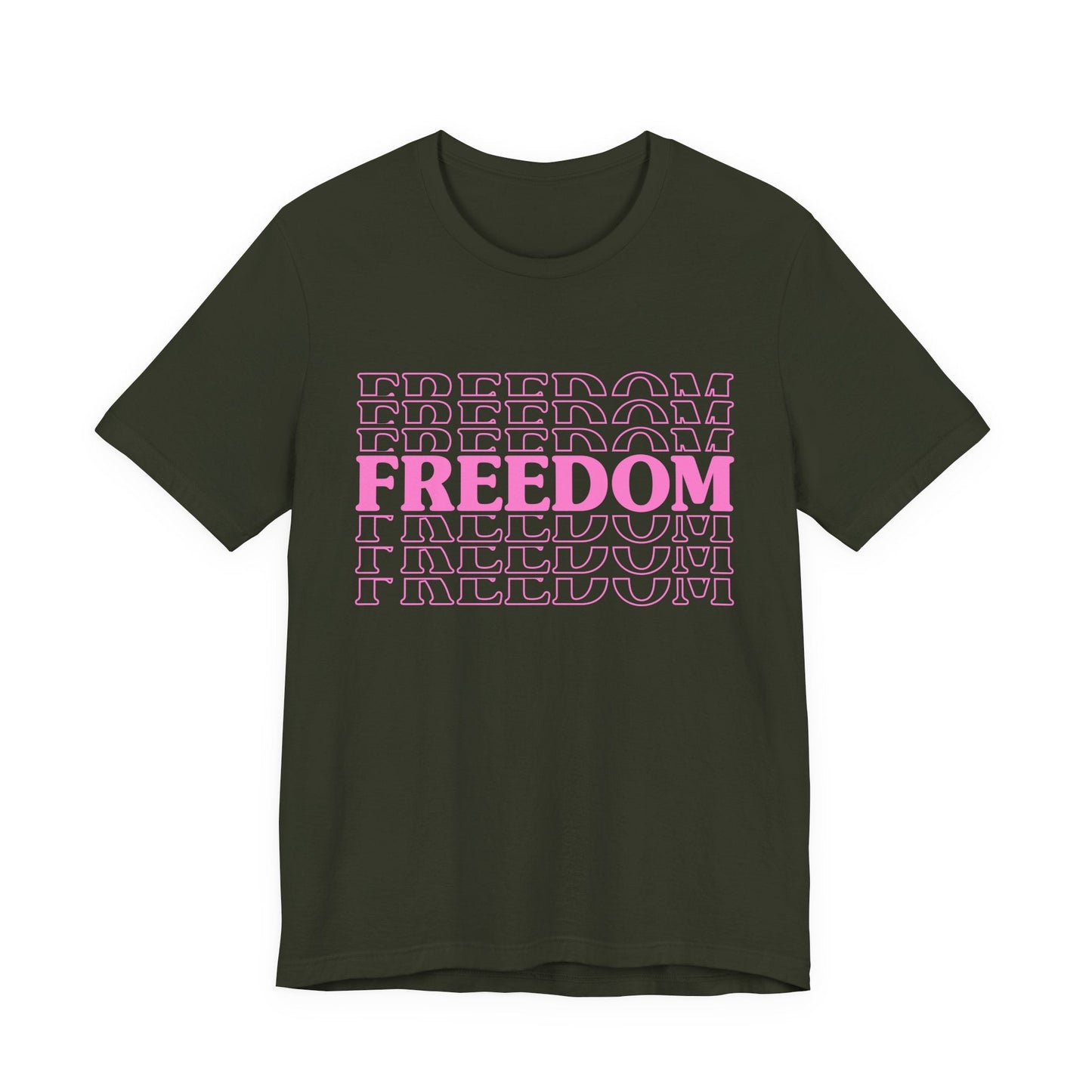 Freedom Text Graphic Unisex Cotton T-Shirt a8