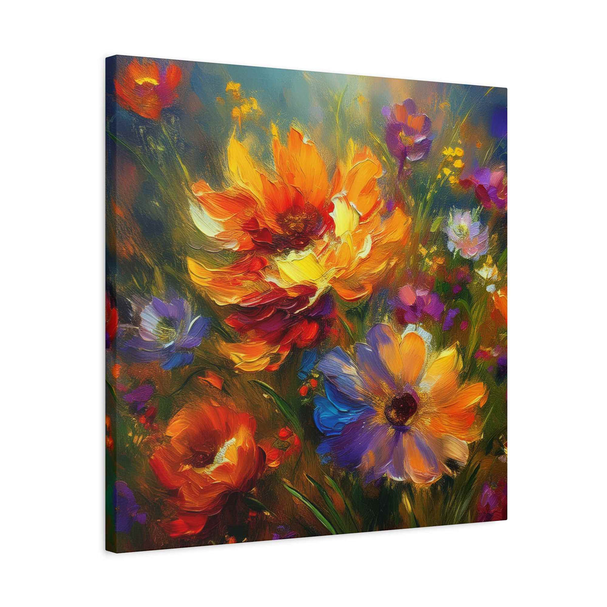 Flowers Print Canvas, Floral Oil Paint Print 20x20, 24x24, 30x30, 32x32, 36x36, Floral Art Design Print Non-Frame MC-15