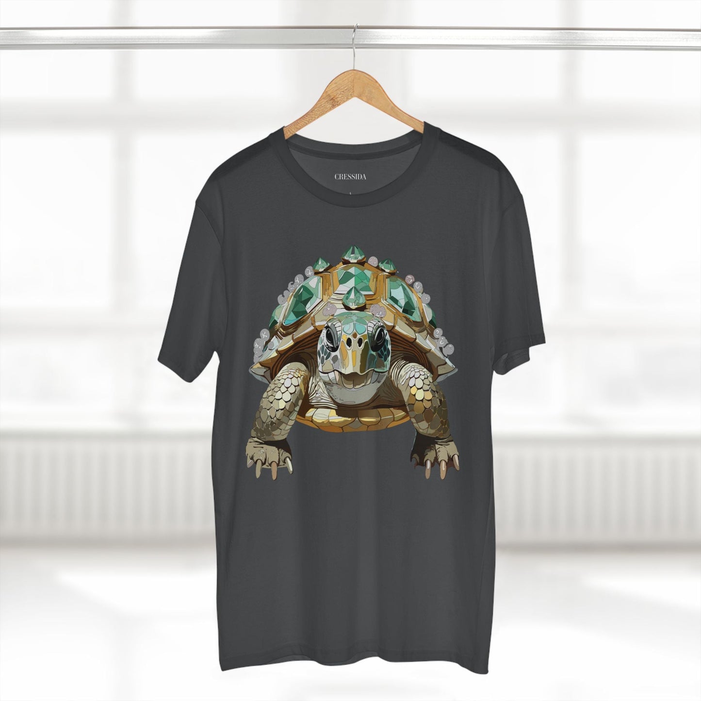 Turtle Graphic Unisex 100 Cotton Tee With Unique Animal Golden Medallion Art Design 29