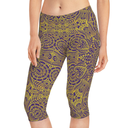 Capri leggings with traditional print