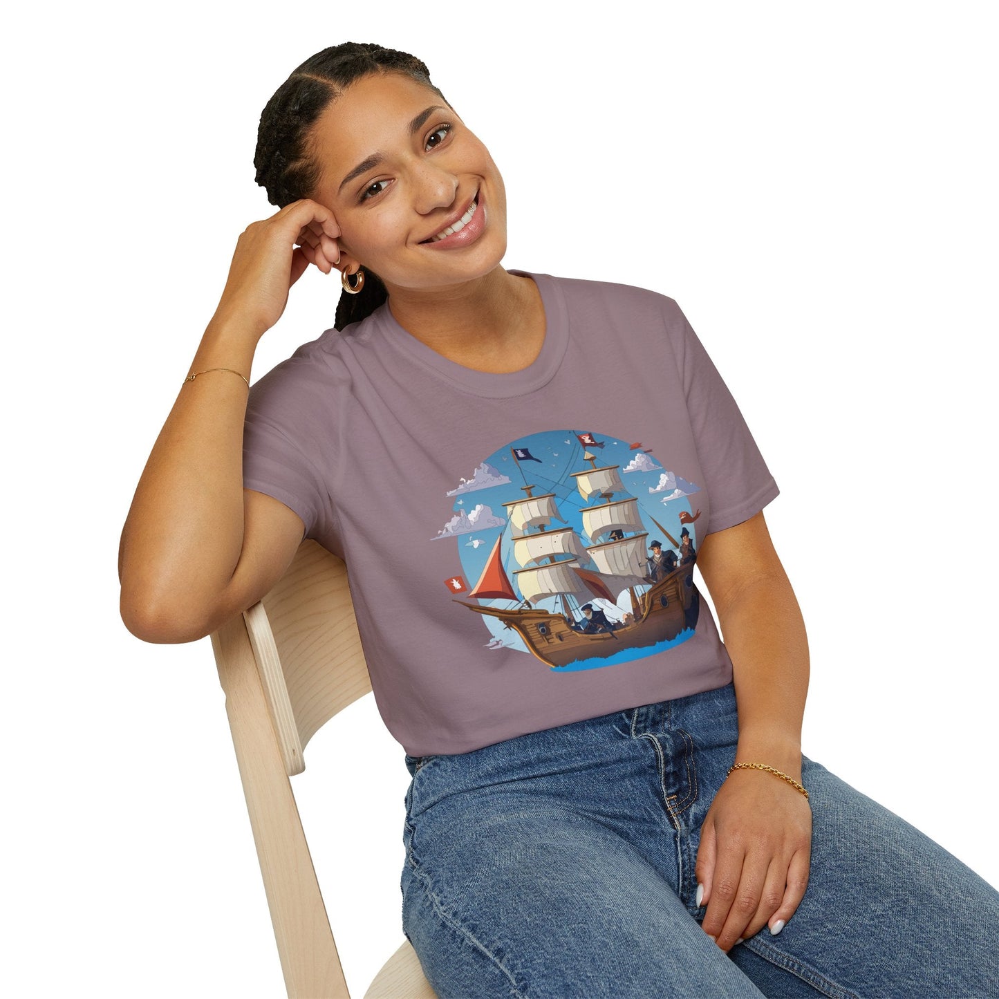 Ship T Shirts Frigate Vessel Tee Unisex Gildan Softstyle 64000 100 Percent Cotton
